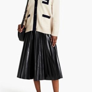 Sandro Cream and Black Cardigan 100% wool